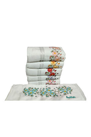Özdilek 6 Adet Açelya Nakışlı Havlu Model 22-15