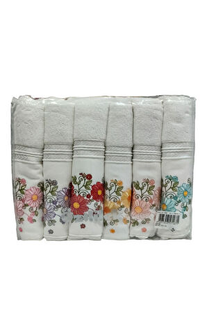 Özdilek 6 Adet Açelya Nakışlı Havlu Model 22-15