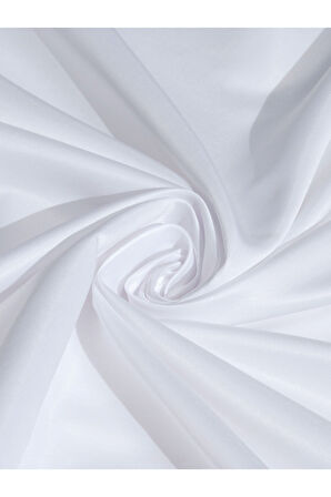 Demor Home Yüksek Kalite Beyaz Saten Güneşlik Fon Perde Ekstrafor Büzgülü Tek Kanat