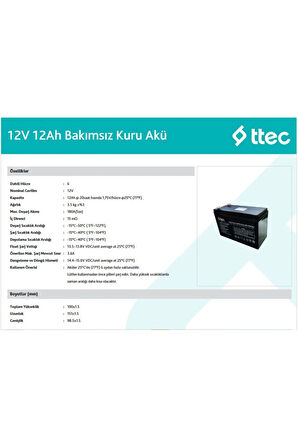 12 Volt 12 Amper Pilsan Uyumlu Oyuncak Araba Jeep Akülü Araba Aküsü Pili Batarya 12V 12AH Akü 20HR