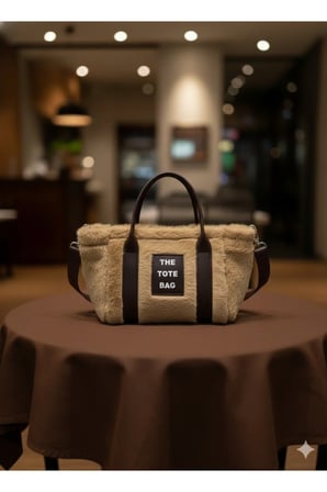Kadın Vizon Kolon Askılı Kürklü Peluş Çapraz Çanta