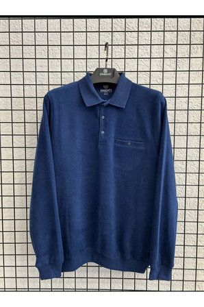 PAMUKLU TÜYLENME YAPMAYAN ,POLO YAKALI,CEPLİ, BABA KAZAĞI.İNDİGO MAVİ 5XL-6XL
