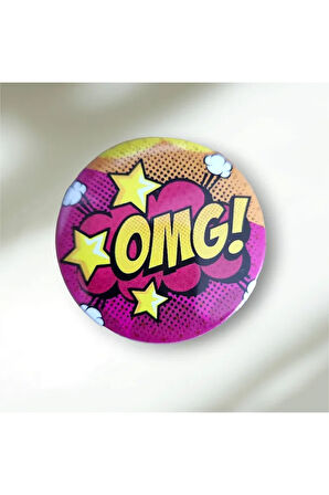 Omg Retro Pop Art Tasarım Buton Rozet