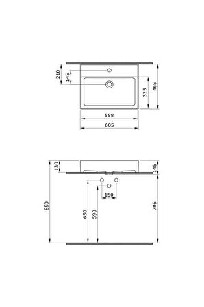 Milano 60 Cm Çanak Lavabo Parlak Siyah 1376-005-0126