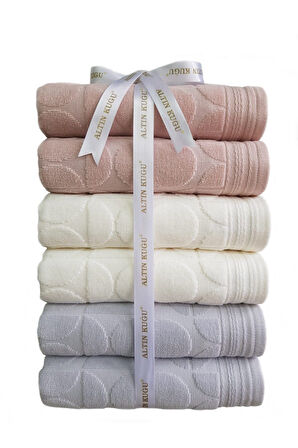 Özdilek Circular Havlu 6 adet- Gri Krem Bej