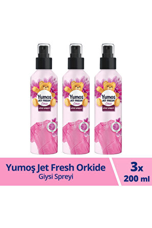 Yumoş Jet Fresh Ütü Etkisi Giysi Spreyi Orkide 3x200ml