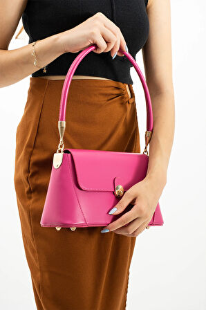 MERİ MODEL FUŞYA KADIN OMUZ VE KOL ÇANTASI