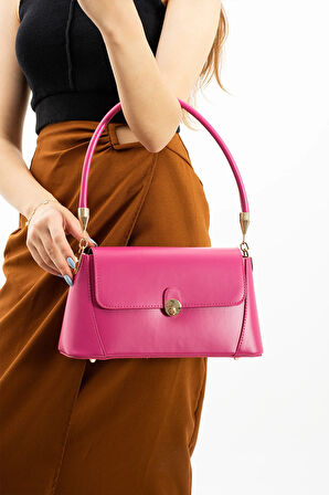 MERİ MODEL FUŞYA KADIN OMUZ VE KOL ÇANTASI