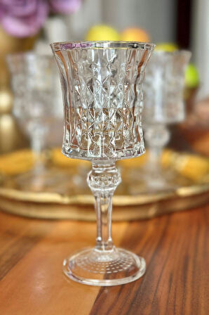 Kadeh, 6'lı, Ayaklı Cam Bardak, Kahve Yanı Su Bardağı, 140 ml