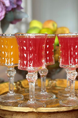 Kadeh, 6'lı, Ayaklı Cam Bardak, Kahve Yanı Su Bardağı, 140 ml