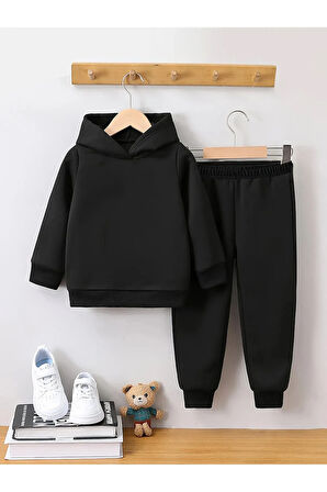 Baskısız Çocuk Düz Premium Compact Sweatshirt Eşofman Takımı