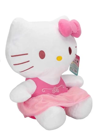 Peluş Hello Kitty Pembe Elbiseli Fiyonklu Büyük Boy 50 cm Pelüş