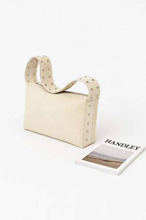 Lüks Süet Detaylı Stud Omuz Çantası