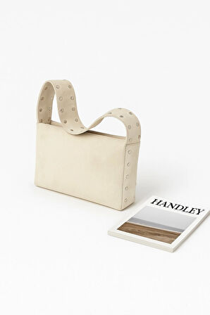 Lüks Süet Detaylı Stud Omuz Çantası