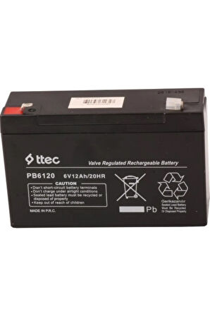Ttec 6v 12ah Bakımsız Kuru Akü Uyumlu
