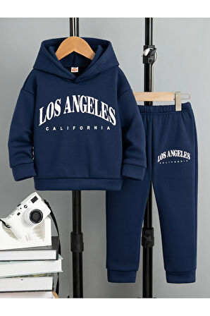 Los Angeles Kız ve Erkek Çocuklar İçin Premium Sweatshirt & Eşofman Takımı - 2 Parça Spor Takım