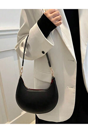 AY DİZAYNLI GÜNLÜK ŞIK TASARIMLI KADIN KOLTUK ALTI BAGET ÇANTA