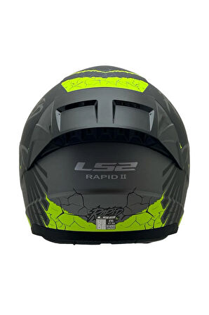 RAPID 2 RAVEN MAT SİYAH-GRİ-NEON SARI KASK SARI CAM+SPOİLER