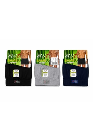 Elit Erkek Bambu Elastan Boxer 3 LÜ Set