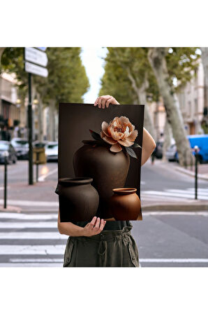 Çerçevesiz Poster, Dijital Baskı, Saksılar ve Şakayık , Çiçekli, Modern , Soyut , Minimalist Poster