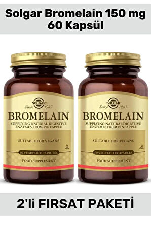 Solgar Bromelain 150 Mg 60 Kapsül 2 Adet