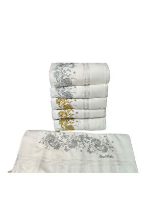 Özdilek 6 Adet Açelya Nakışlı Havlu Model 22-19