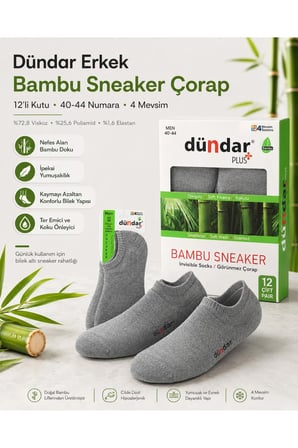 12’li Erkek Bambu Sneaker 4 Mevsim Nefes Alan Yumuşak Spor Ayakkabı Çorabı