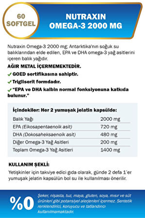 Nutraxin Omega 3 2000 Mg 60 Tablet