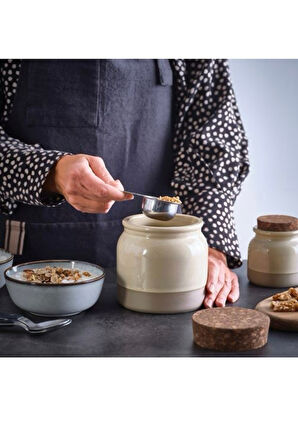 Brugdhaj seramik kavanoz, bej, 1lt