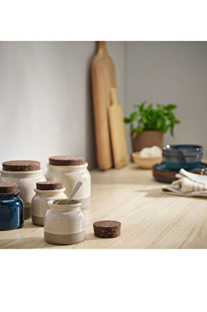 Brugdhaj seramik kavanoz, bej, 1lt