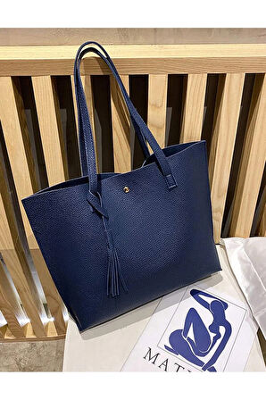 BÜYÜK KAPASİTELİ OMUZ ÇANTASI PÜSKÜLLÜ