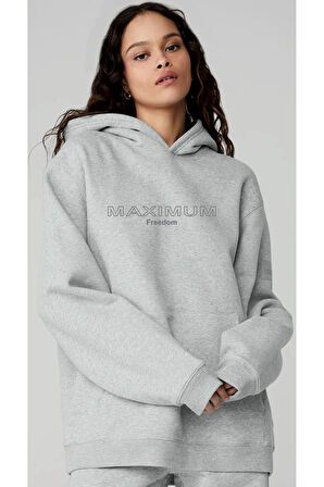 AYMONTANA Be happy baskılı kapüşönlü Sweatshirt
