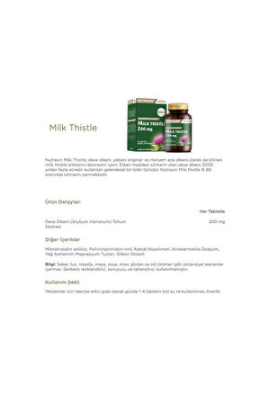 Nutraxin Milk Thistle 200 Mg 60 Tablet 2 Adet