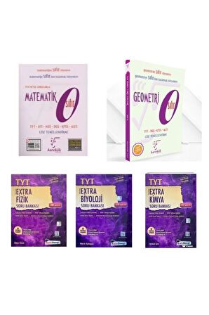 Karekök 0 Sıfır Matematik Geometri Seti +Kafadengi yayınları tyt fizik+kimya+biyoloji extra soru ban