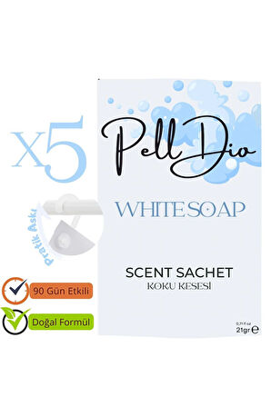 5'li Beyaz Sabun Dolap Kokusu, Ayakkabılık Ve Çekmece Kokusu Kesesi