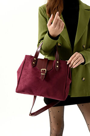 Kadın El Ve Omuz Çantası Yavrulu Suet Deri Yeni Sezon Yeni Stil Dizayn