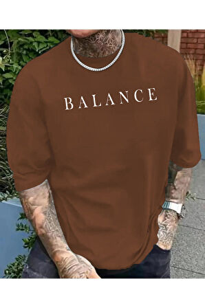 Unisex Balance Baskili Bi?si?klet Yaka T-shi?rt