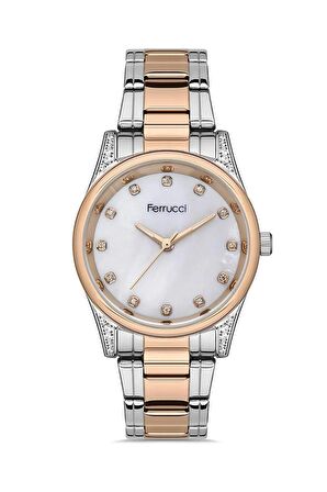 Ferrucci 1.Sınıf Çelik Su Geçirmez Zirkon Taşlı Modern Şık Kadın Kol Saat