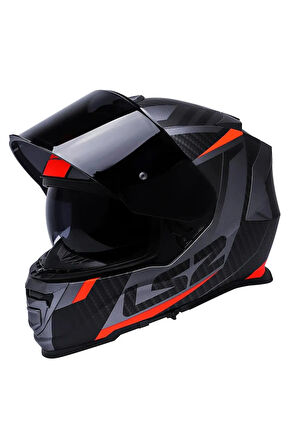 Storm 2 Racer Full Face Motosiklet Kaskı Siyah Vizörlü
