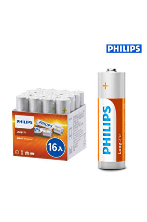 Philips  Longlife Aa 4'lü x 4 = 16'lı Kalem Pil