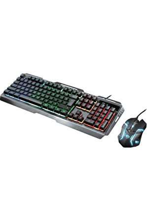 22895 Gxt845 Tural Kablolu Gaming Klavye Ve Mouse Set