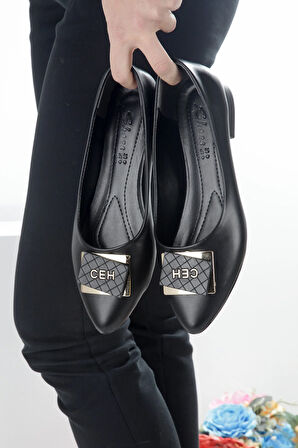 Klasik Şık Sivri Burun Kadın Babet