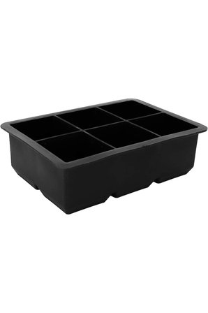 Siyah Silikon 6'lı Kare Buz Kalıbı - 6 Bölmeli Buzluk 5cm Dev Buz Küpleri - Sunum Buz Küpü