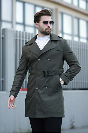 ERKEK PREMİUM APOLETLİ DERİ TRENÇKOT & PARDESÜ