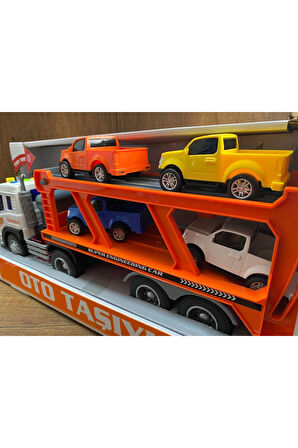 SÜRTMELİ OTO TAŞIYICI OYUNCAK ARABA TAŞIYAN KAMYON IŞIKLI SESLİ KIRILMAZ ARABA TAŞIYICI TIR