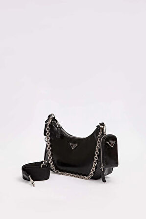 Küçük Ve Şık Premium Kalite Uzun Askılı Kadın Omuz Çantası 930420 Siyah