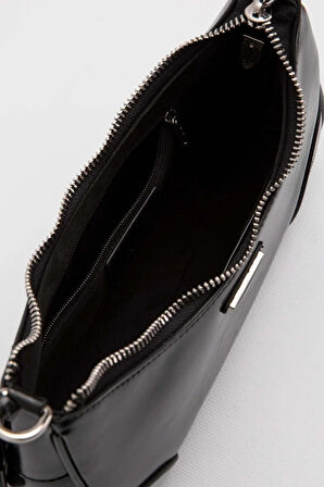 Küçük Ve Şık Premium Kalite Uzun Askılı Kadın Omuz Çantası 930420 Siyah