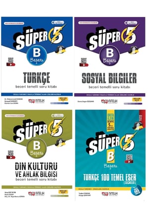 5.SINIF (B) TÜRKÇE -SOSYAL BİLGİLER-DİN KÜLTÜRÜ-100 TEMEL ESER PARAGRAF DENEME (SÖZEL SET) 4 KİTAP