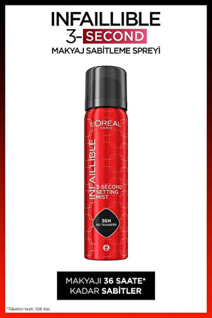 L'Oreal Paris Infaillible 3-Second Makyaj Sabitleme Spreyi – Setting Spray