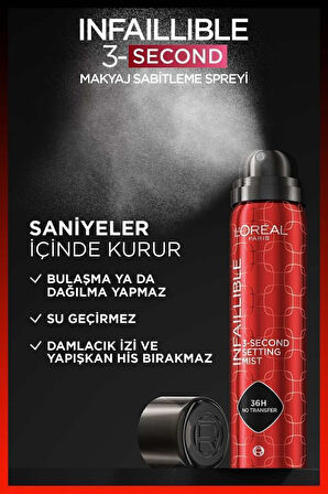 L'Oreal Paris Infaillible 3-Second Makyaj Sabitleme Spreyi – Setting Spray